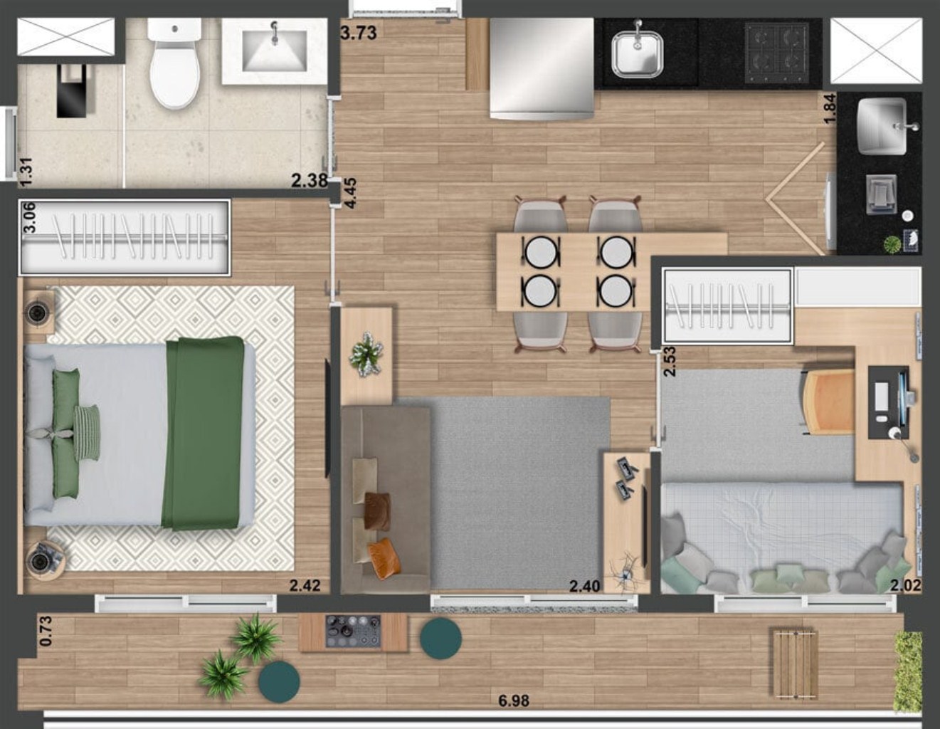 Apartamento, 2 quartos, 51 m² - Foto 3