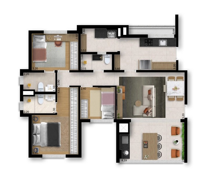 Apartamento, 3 quartos, 156 m² - Foto 48