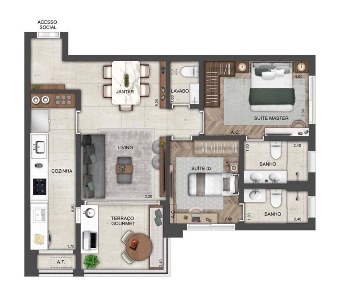 Apartamento, 2 quartos, 93 m² - Foto 12