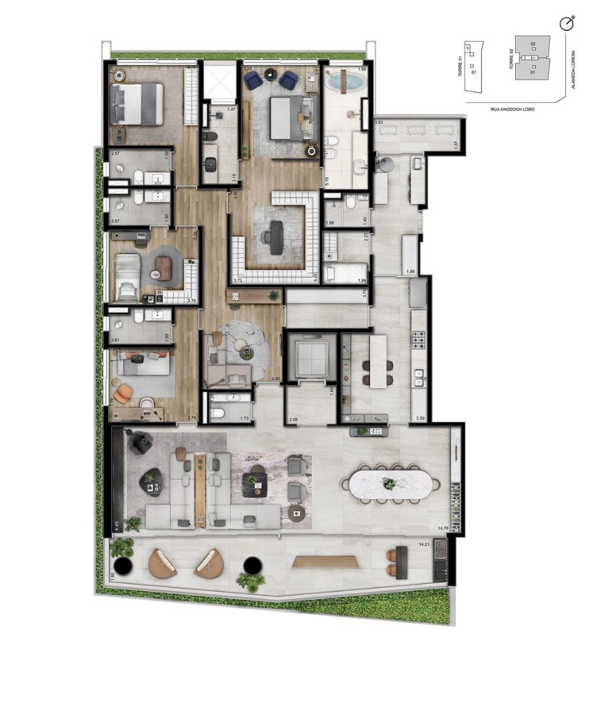 Apartamento para venda com 4 s em Jardim Paulista São Paulo SP Apartment for sale in São Paulo Brazil