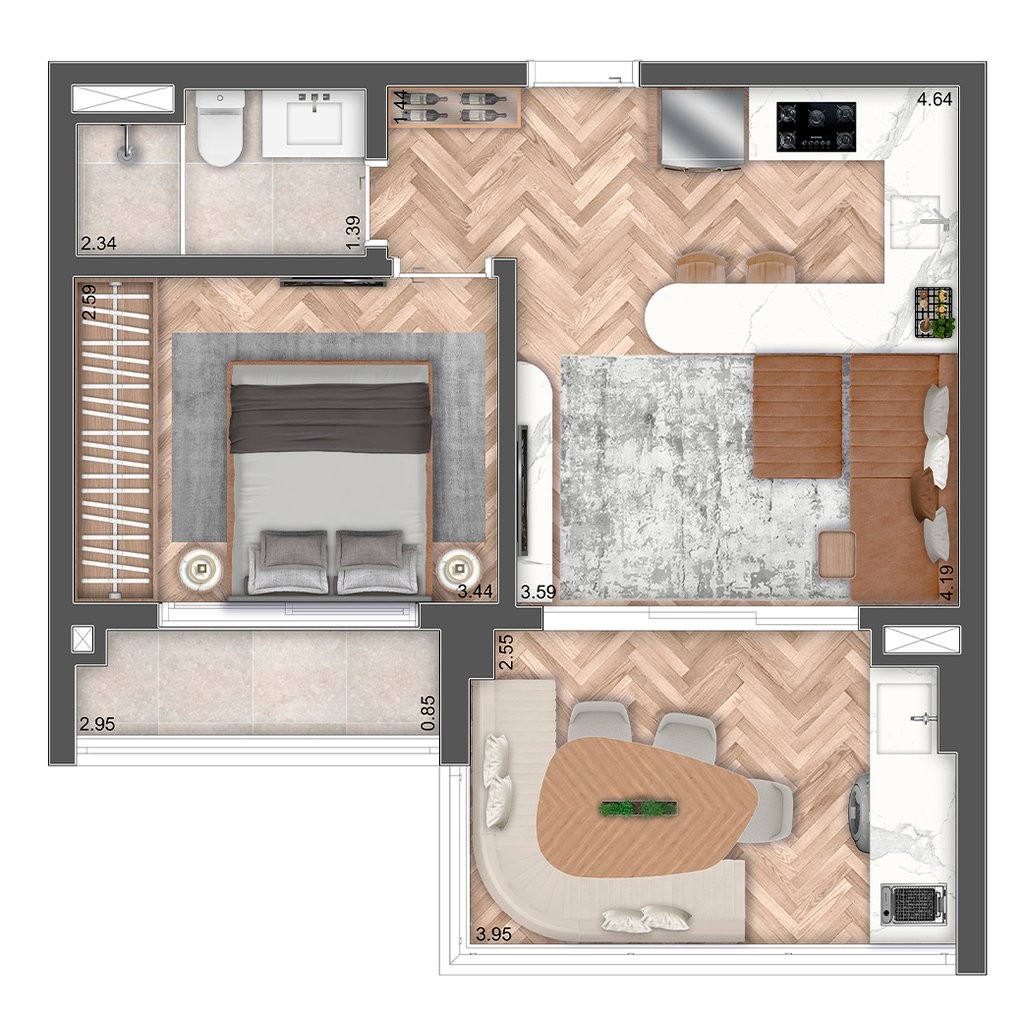 Apartamento, 1 quarto, 52 m² - Foto 43