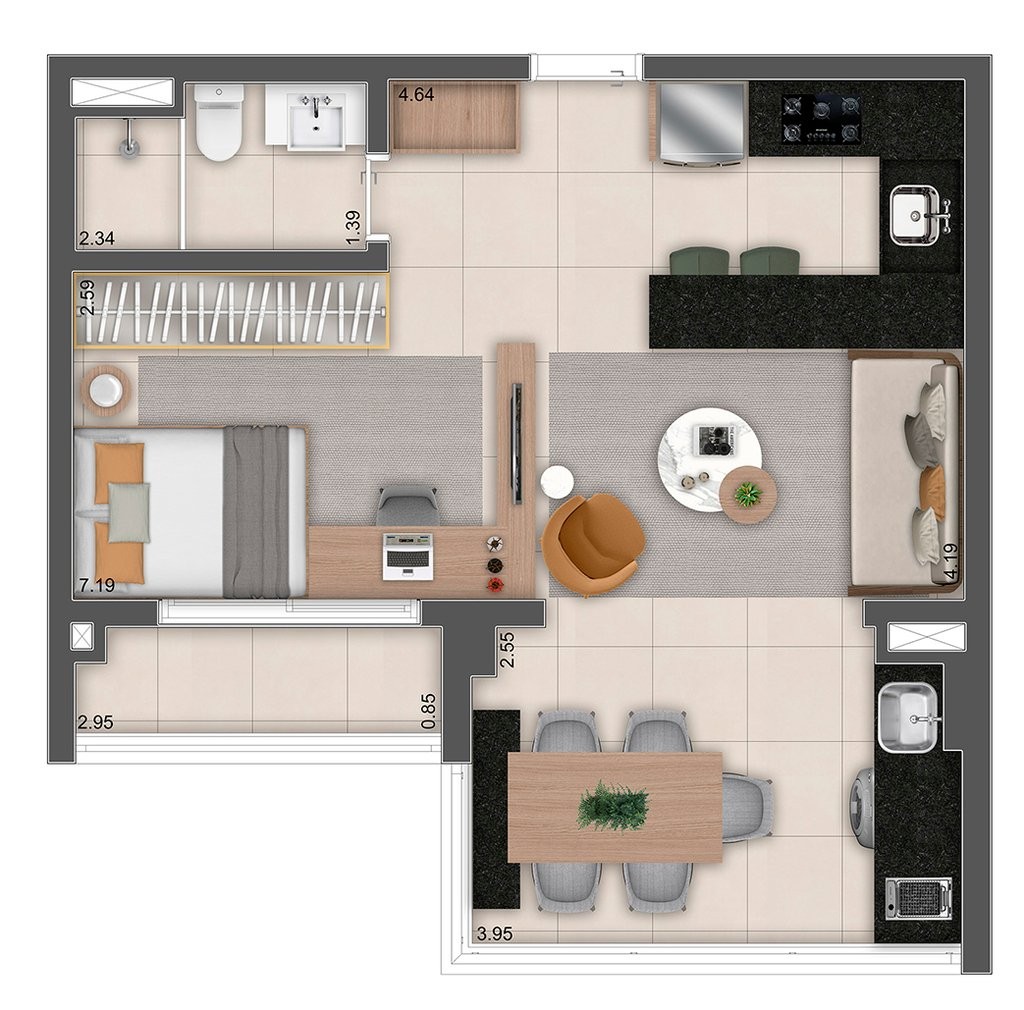 Apartamento, 1 quarto, 52 m² - Foto 44