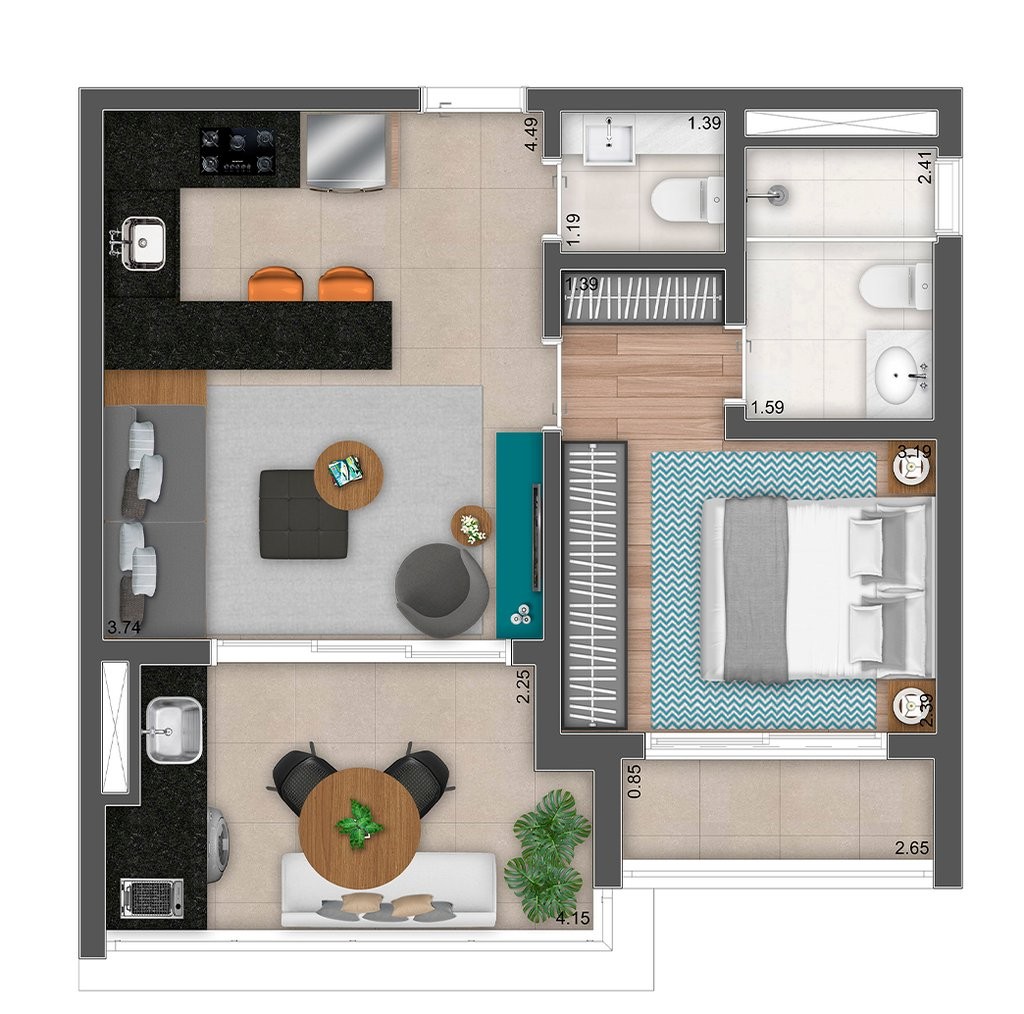 Apartamento, 1 quarto, 52 m² - Foto 46