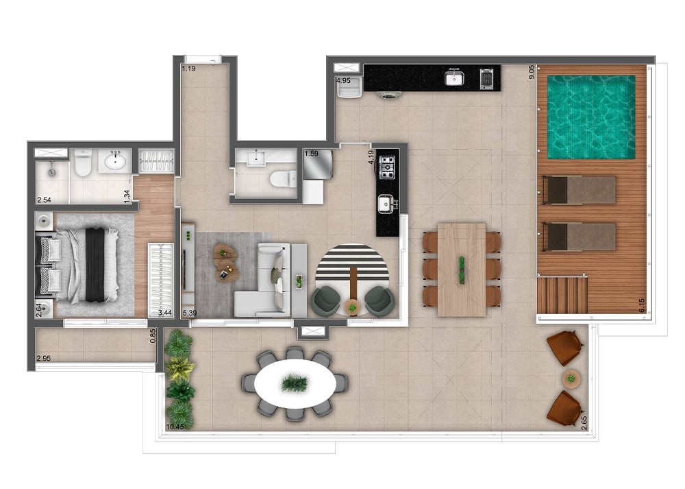 Apartamento, 1 quarto, 52 m² - Foto 54