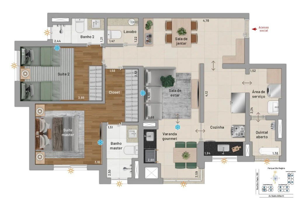 Apartamento, 3 quartos, 116 m² - Foto 24