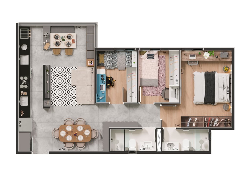 Apartamento, 3 quartos, 66 m² - Foto 34