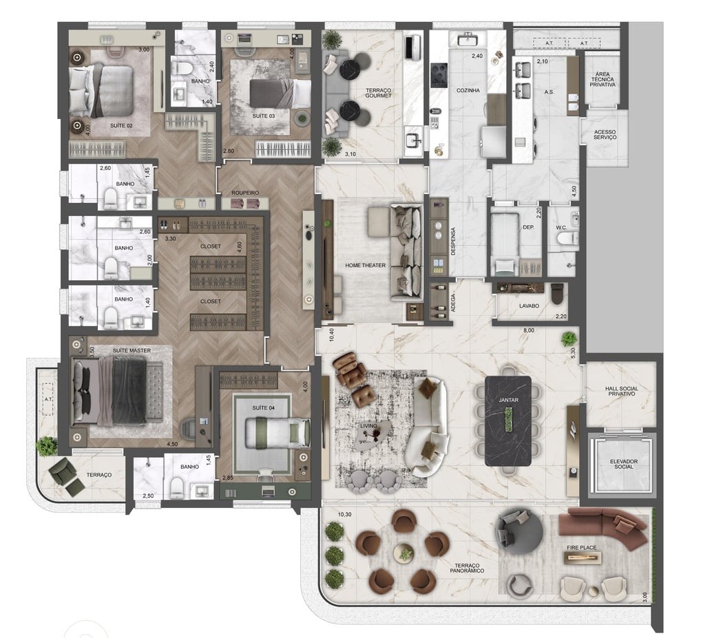 Apartamento, 4 quartos, 290 m² - Foto 56