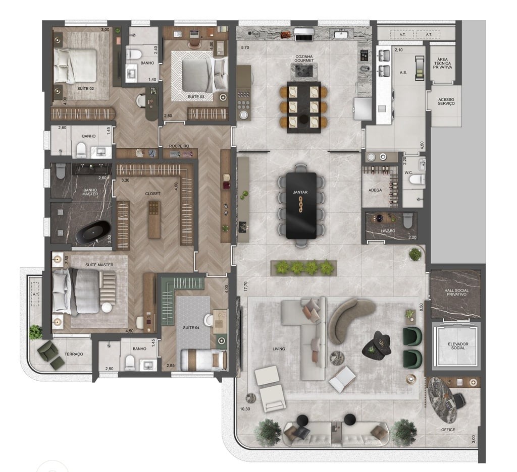 Apartamento, 4 quartos, 290 m² - Foto 57