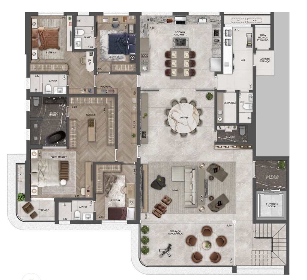 Apartamento, 4 quartos, 290 m² - Foto 59