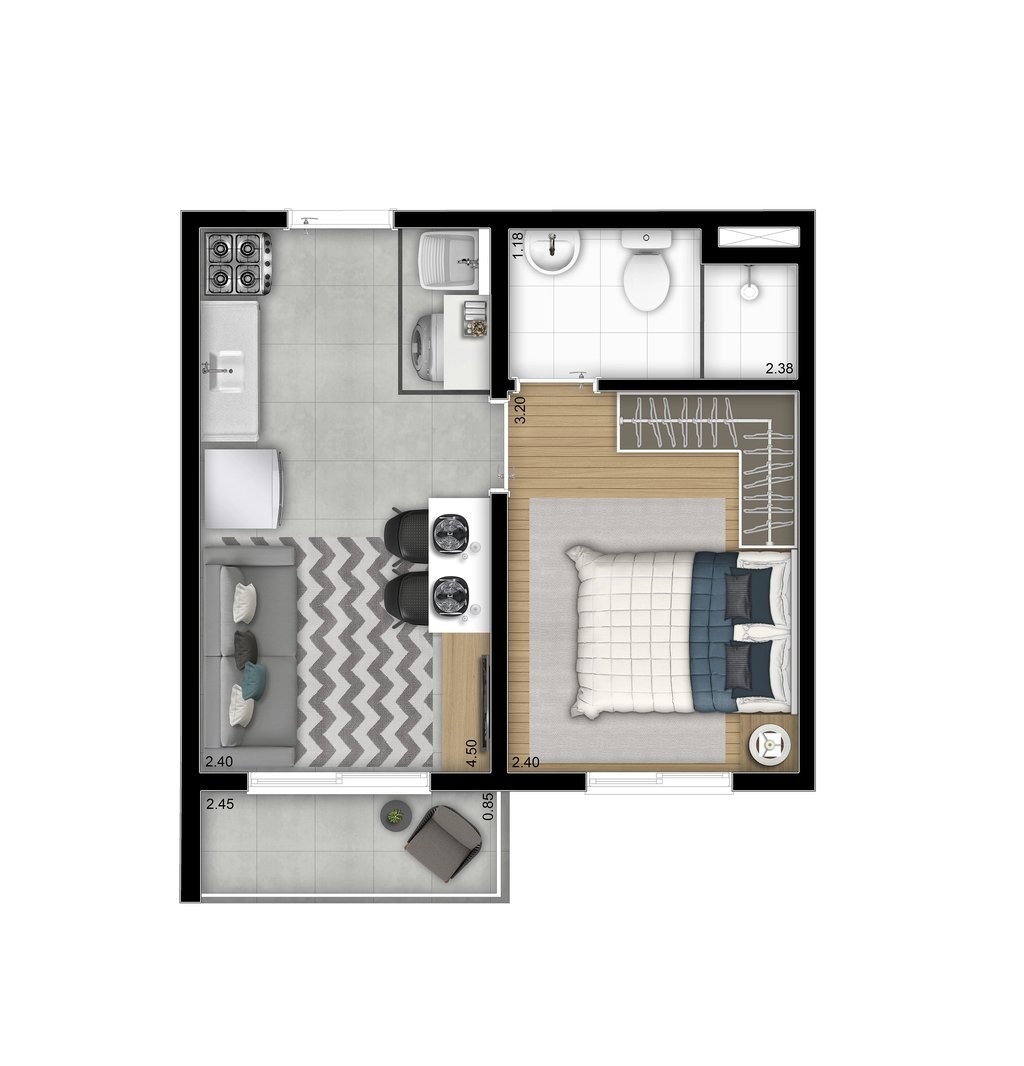 Apartamento, 1 quarto, 25 m² - Foto 15