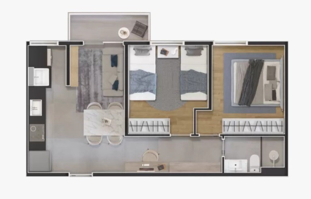 Apartamento, 2 quartos, 45 m² - Foto 16