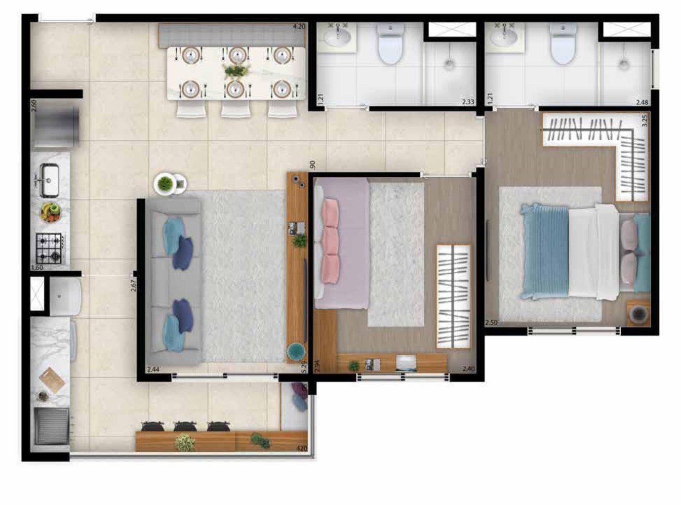 Apartamento, 2 quartos, 56 m² - Foto 24