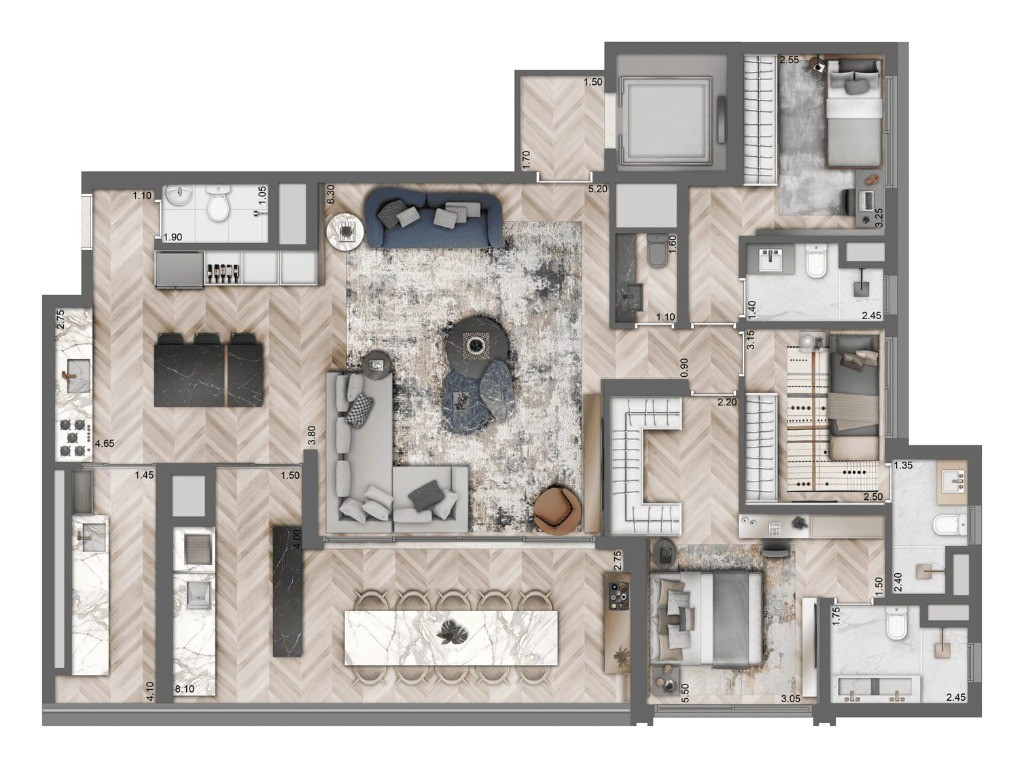 Apartamento, 3 quartos, 158 m² - Foto 2