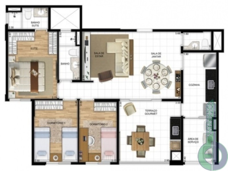 Apartamento, 2 quartos, 69 m² - Foto 3