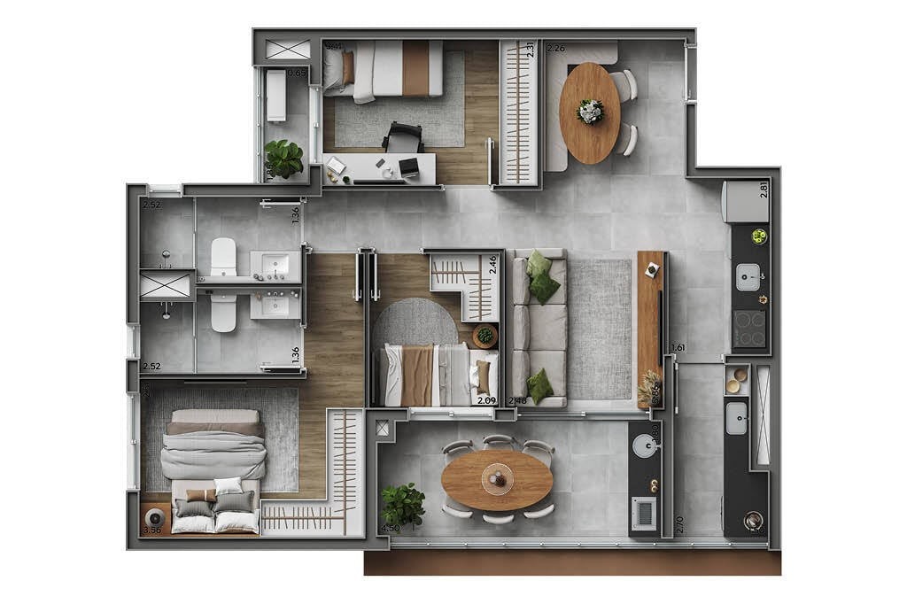 Impecável apartamento de 3 quartos na Chácara Klabin, São Paulo-SP: 1 suíte, 2 banheiros, 1 vaga de garagem e 76m². Confira!
