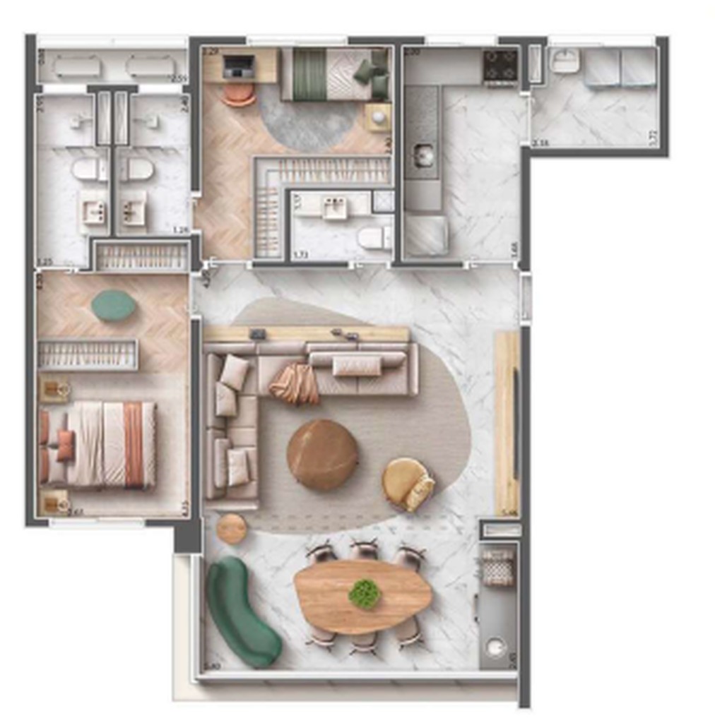 Luxuoso apartamento de 4 quartos em Perdizes, 2 suítes, 3 banheiros, 2 vagas de garagem. 145m² no Condomínio Reserva Cortês.