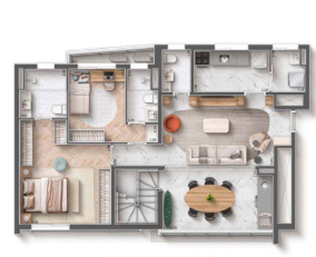 Luxuoso apartamento de 4 quartos em Perdizes, 2 suítes, 3 banheiros, 2 vagas de garagem. 145m² no Condomínio Reserva Cortês.
