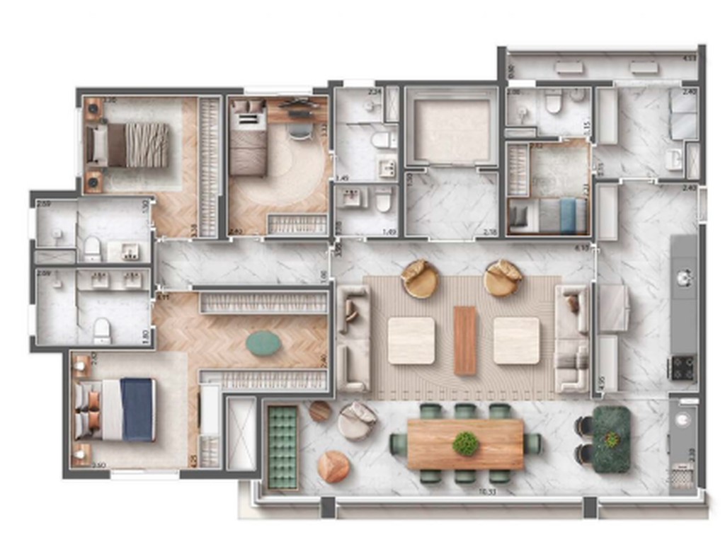 Luxuoso apartamento de 4 quartos em Perdizes, 2 suítes, 3 banheiros, 2 vagas de garagem. 145m² no Condomínio Reserva Cortês.