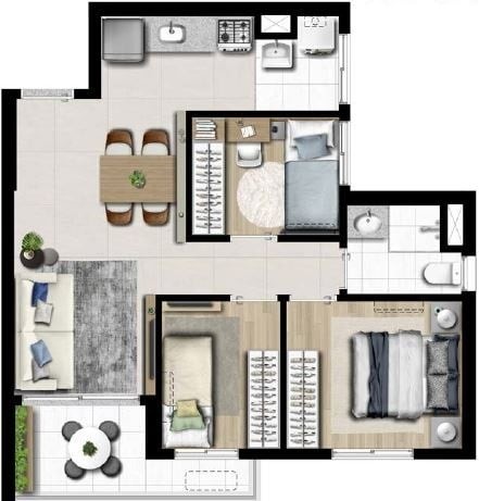 Apartamento à venda com 3 quartos, 55m² - Foto 54