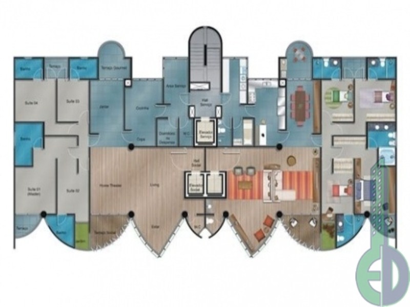 Apartamento, 4 quartos, 227 m² - Foto 2