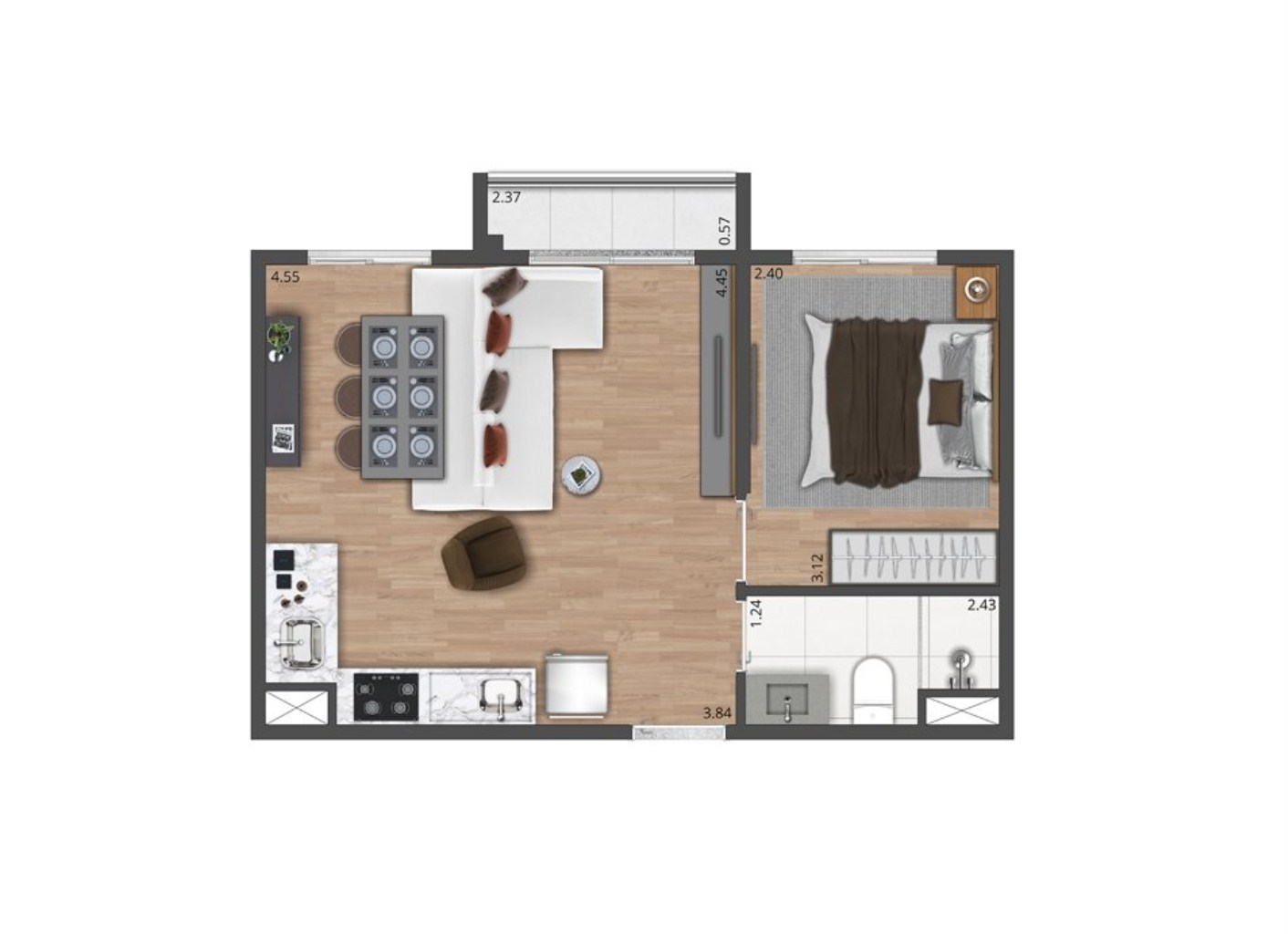 Apartamento, 2 quartos, 35 m² - Foto 17