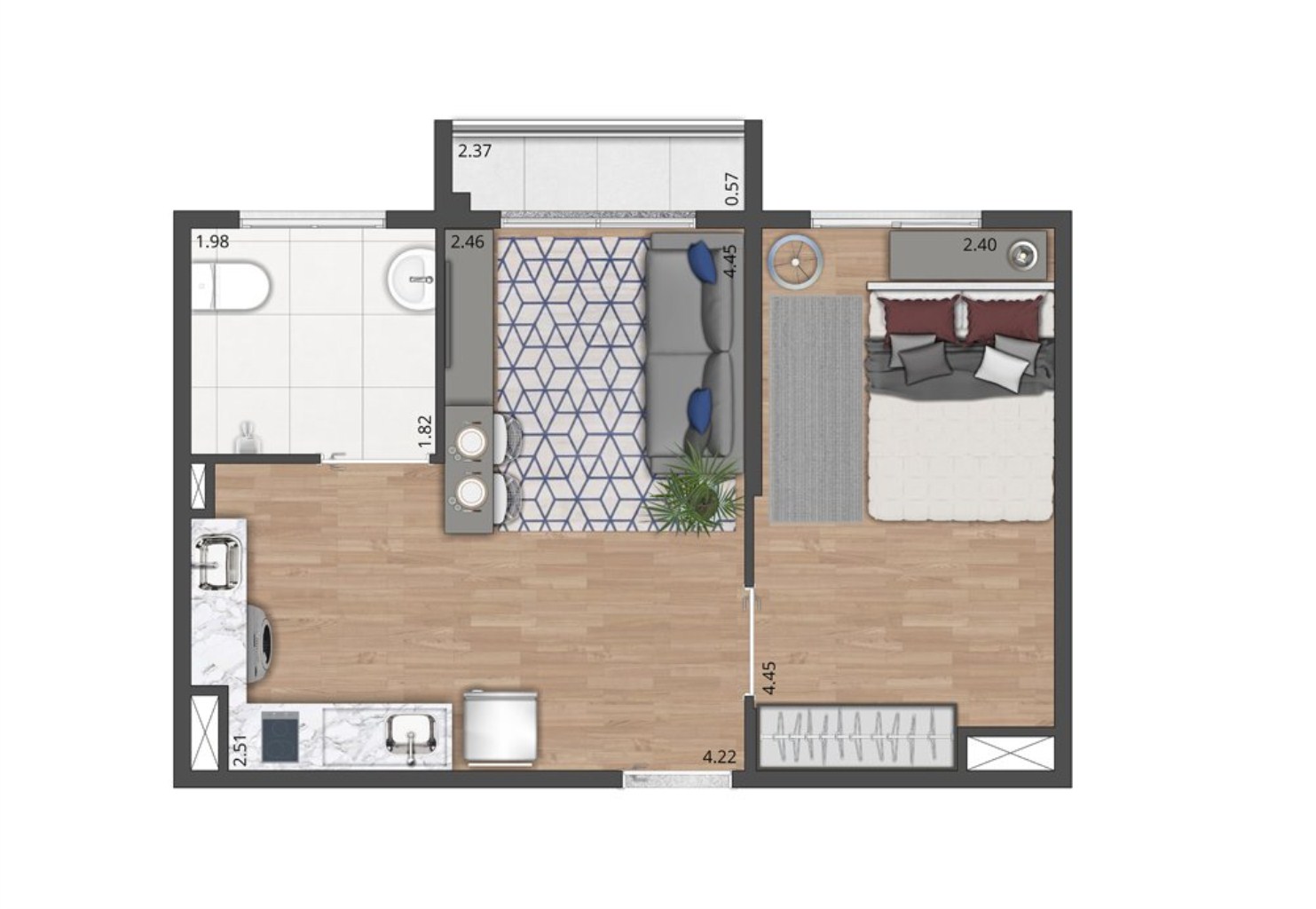 Apartamento, 2 quartos, 35 m² - Foto 21