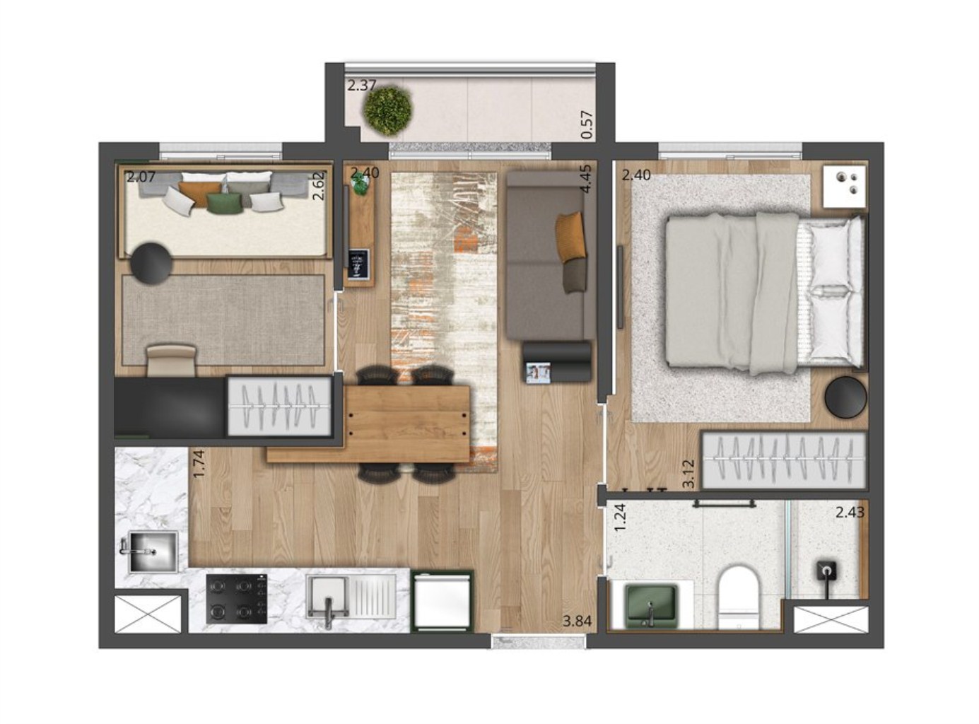 Apartamento, 2 quartos, 35 m² - Foto 22