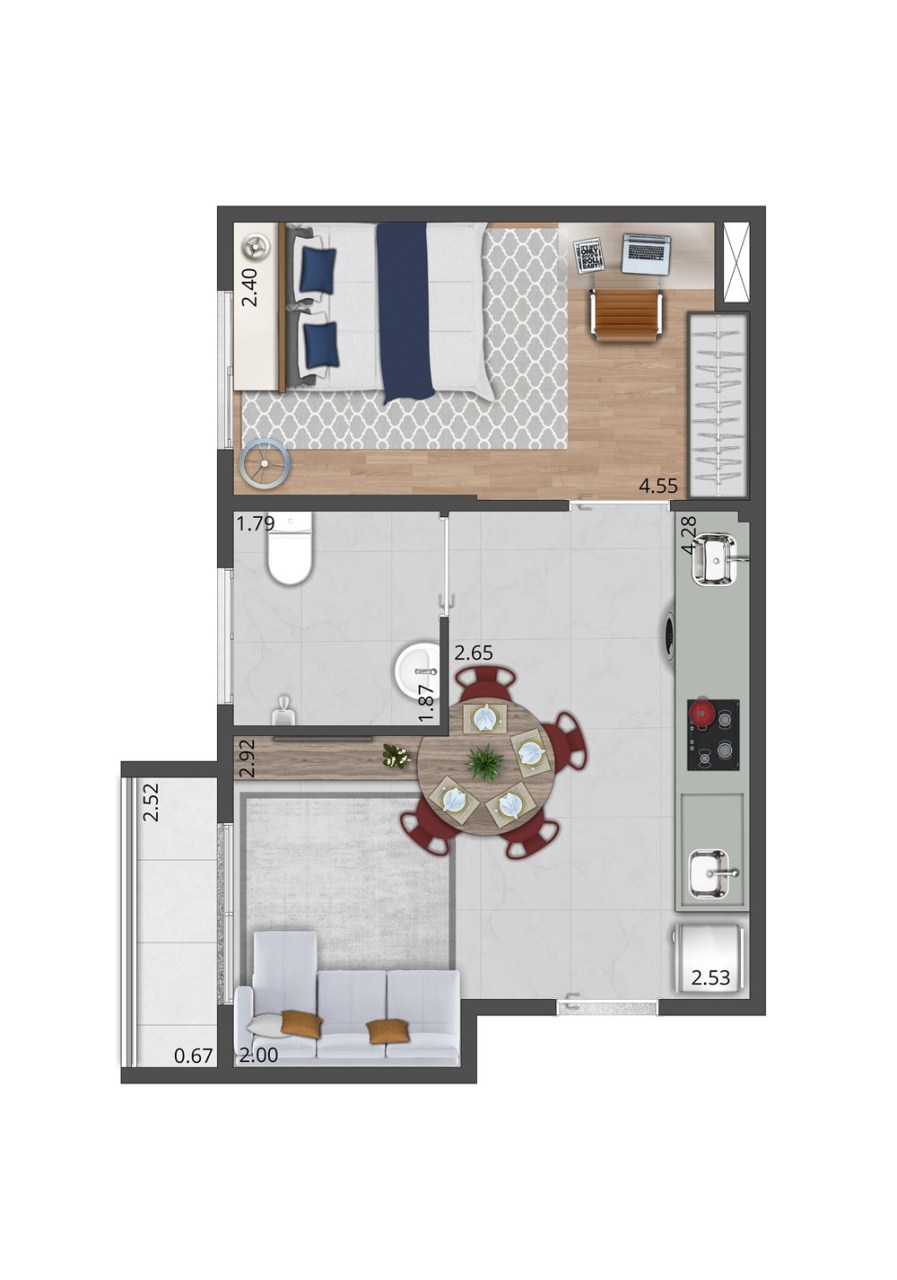 Apartamento, 2 quartos, 35 m² - Foto 26