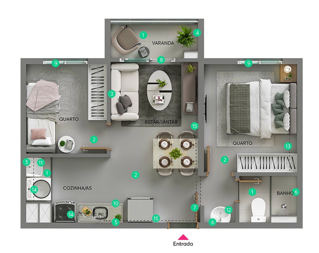 Apartamento, 2 quartos, 35 m² - Foto 14