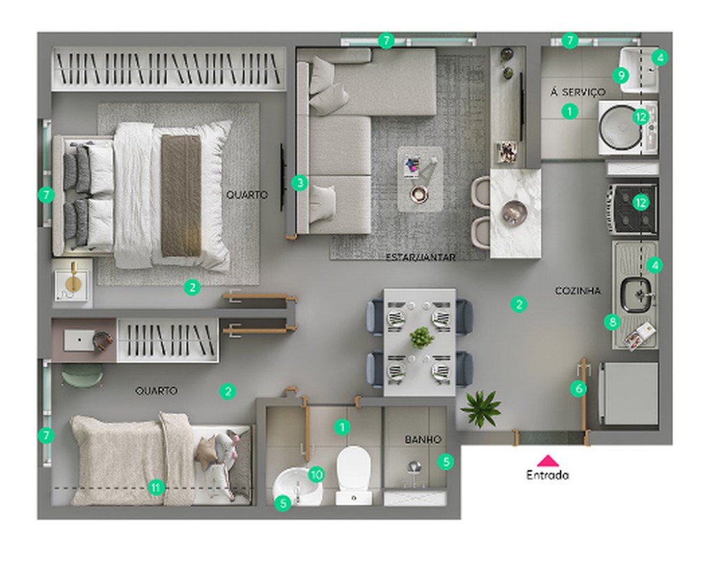 Apartamento, 2 quartos, 35 m² - Foto 28