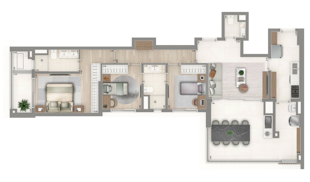 Apartamento de alto padrão à venda em São Paulo-SP, Vila Mariana - 3 quartos, 3 suítes, 4 banheiros, 2 vagas na garagem, 127m² - Condomínio The Palace Oasis.
