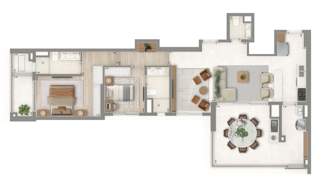 Apartamento de 2 quartos com suíte e vaga na Vila Mariana, SP - Condomínio The Palace Oasis