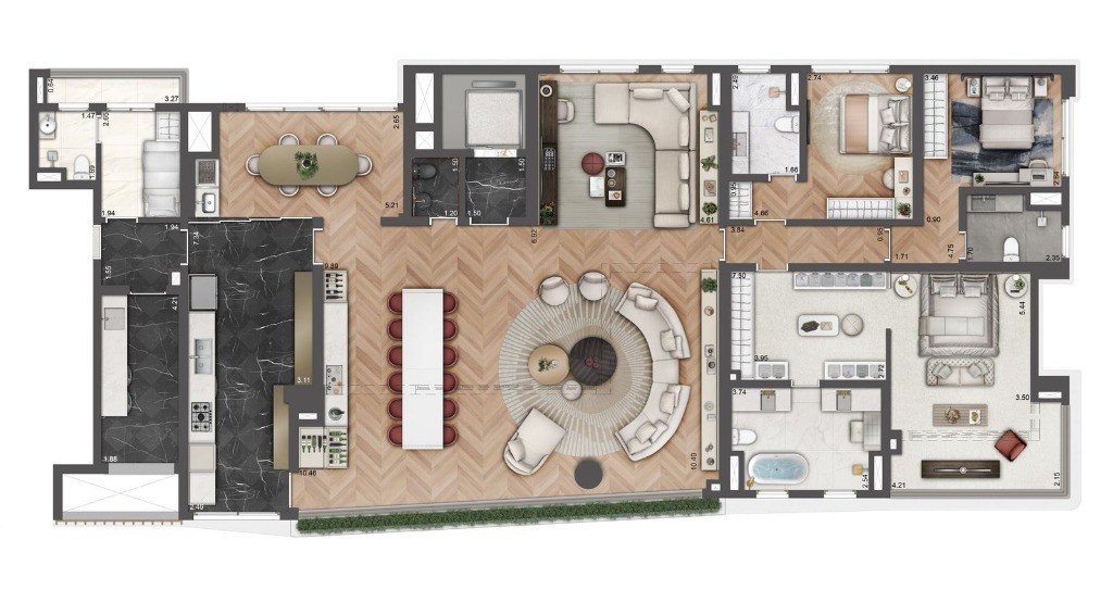 Luxuoso apartamento à venda na Vila Mariana em SP: 3 quartos, 3 suítes, 4 banheiros, 3 vagas na garagem, 203m² de área no Condomínio Le Six Residences.