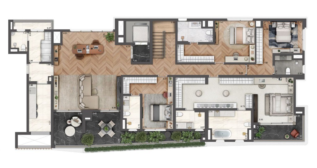 Luxuoso apartamento à venda na Vila Mariana em SP: 3 quartos, 3 suítes, 4 banheiros, 3 vagas na garagem, 203m² de área no Condomínio Le Six Residences.