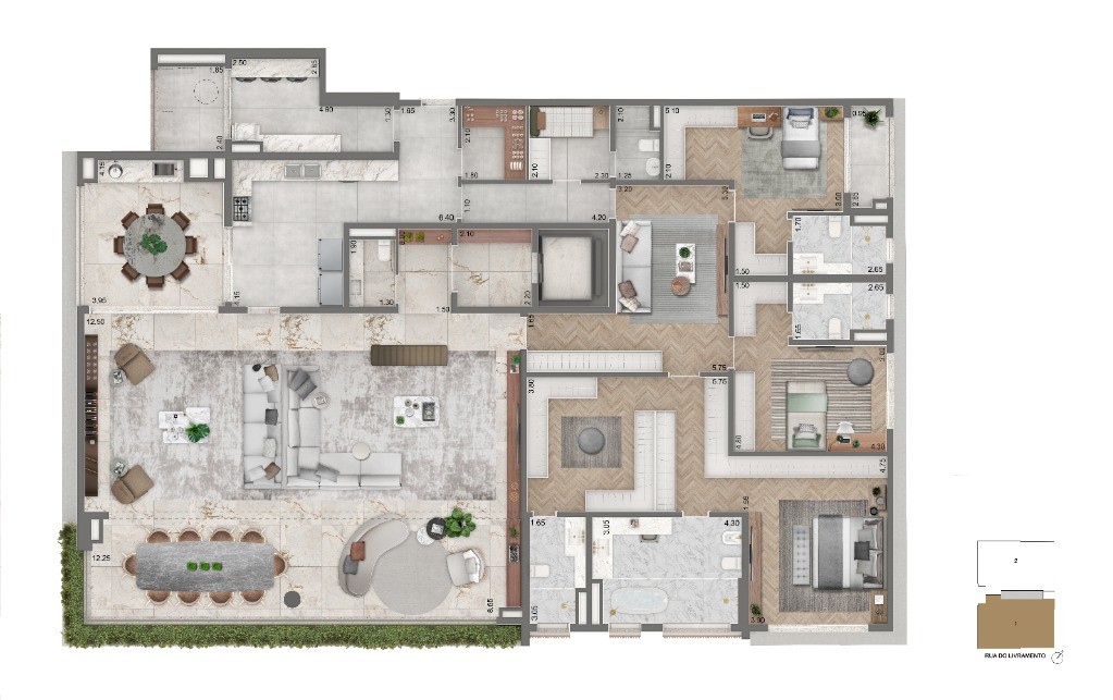 Apartamento de luxo à venda em São Paulo-SP, bairro Ibirapuera: 4 quartos, 3 suítes, 5 banheiros, 4 vagas de garagem, 355m² - Condomínio Portrait by Cyrela