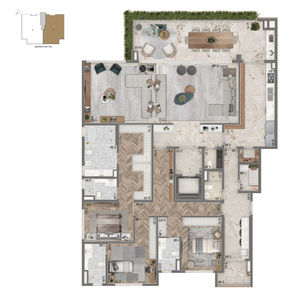 Apartamento de luxo à venda em São Paulo-SP, bairro Ibirapuera: 4 quartos, 3 suítes, 5 banheiros, 4 vagas de garagem, 355m² - Condomínio Portrait by Cyrela