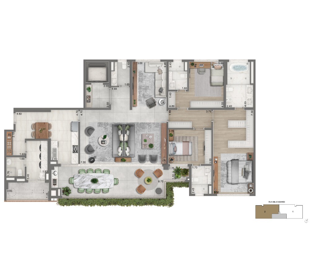 Apartamento de luxo à venda em São Paulo-SP, bairro Ibirapuera: 4 quartos, 3 suítes, 5 banheiros, 4 vagas de garagem, 355m² - Condomínio Portrait by Cyrela