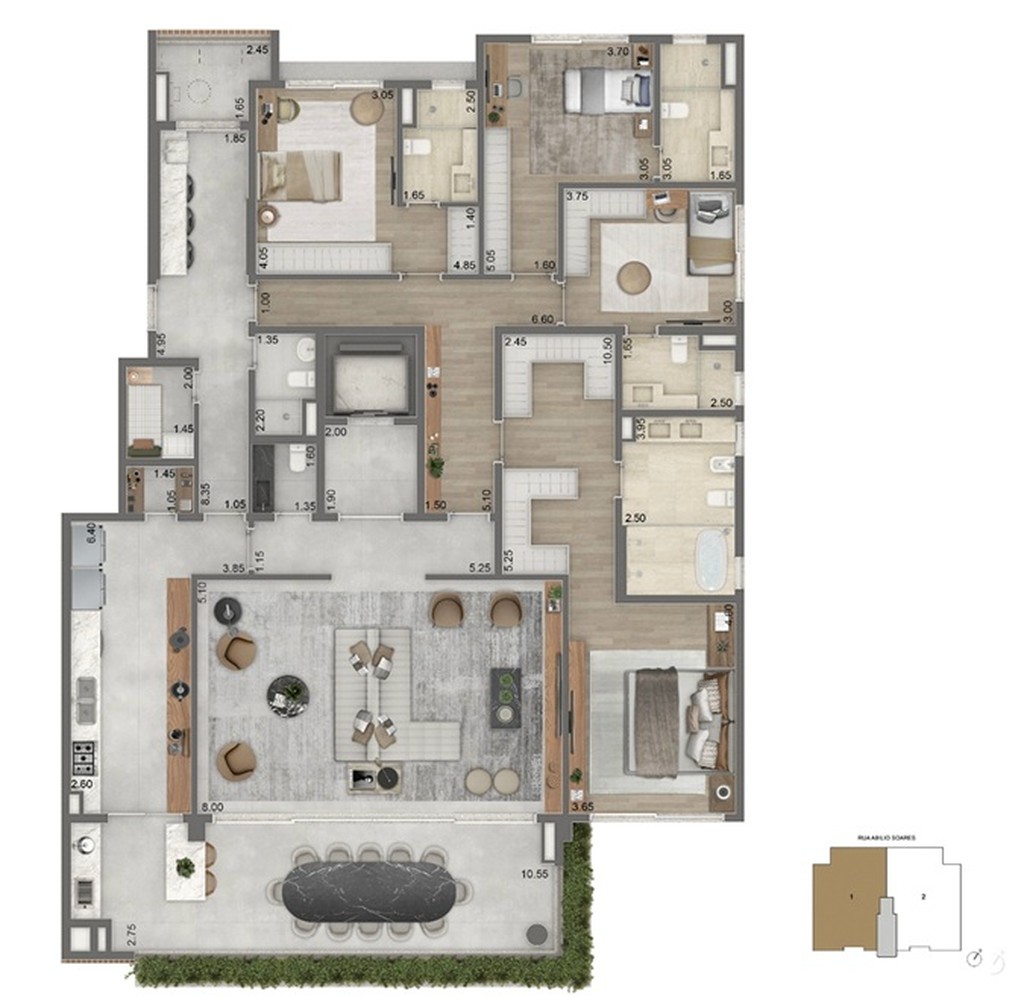 Imperdível: Apartamento de luxo na Vila Mariana, São Paulo-SP - 4 quartos, 4 suítes, 5 banheiros, 3 vagas - Condomínio Portrait design by Cyrela.