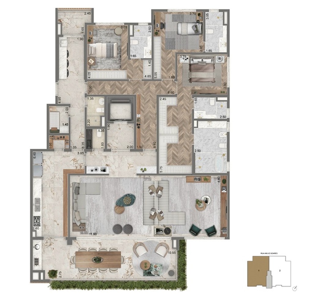 Imperdível: Apartamento de luxo na Vila Mariana, São Paulo-SP - 4 quartos, 4 suítes, 5 banheiros, 3 vagas - Condomínio Portrait design by Cyrela.