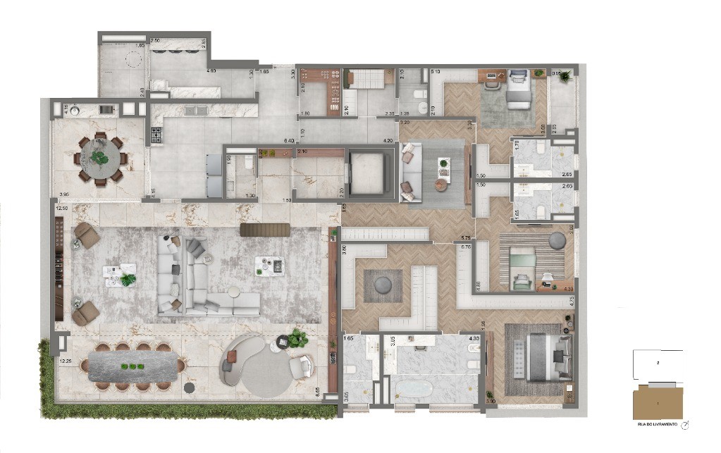 Apartamento de luxo em São Paulo-SP, Ibirapuera: 4 quartos, 2 suítes, 4 banheiros, 3 vagas de garagem e 272m² na Cyrela.