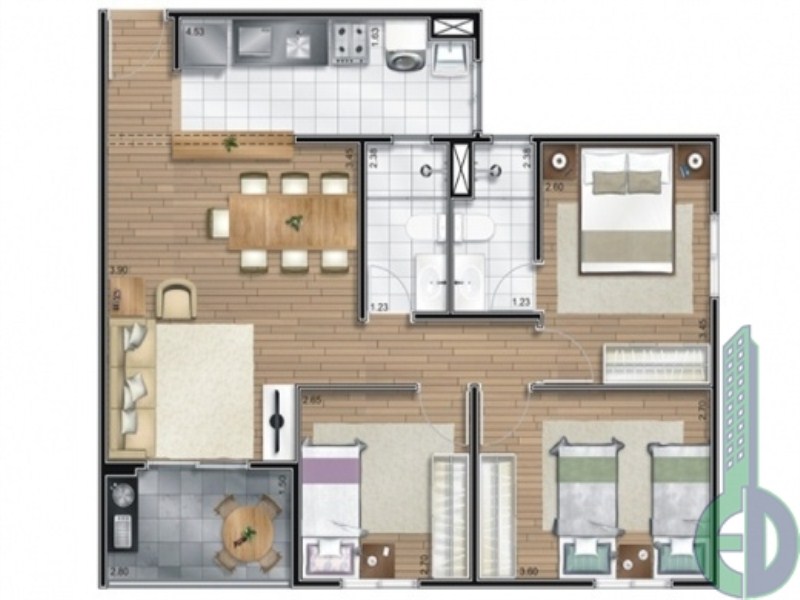 Apartamento, 3 quartos, 73 m² - Foto 2