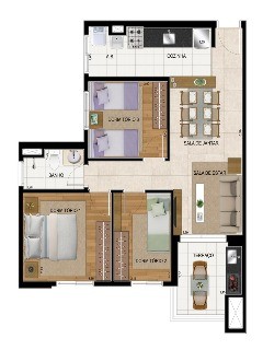 Apartamento, 3 quartos, 64 m² - Foto 3