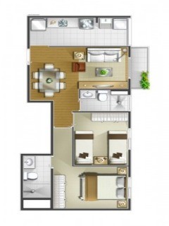 Apartamento, 2 quartos, 52 m² - Foto 2