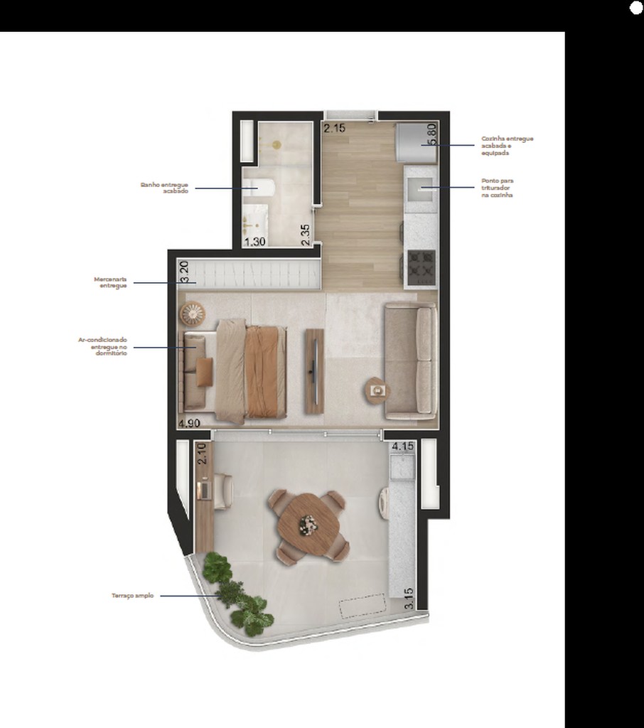 Apartamento à venda em Pinheiros, São Paulo-SP, 1 quarto, 1 suíte, 2 banheiros, 1 vaga, 55m² - Condomínio Aero Design by Pininfarina