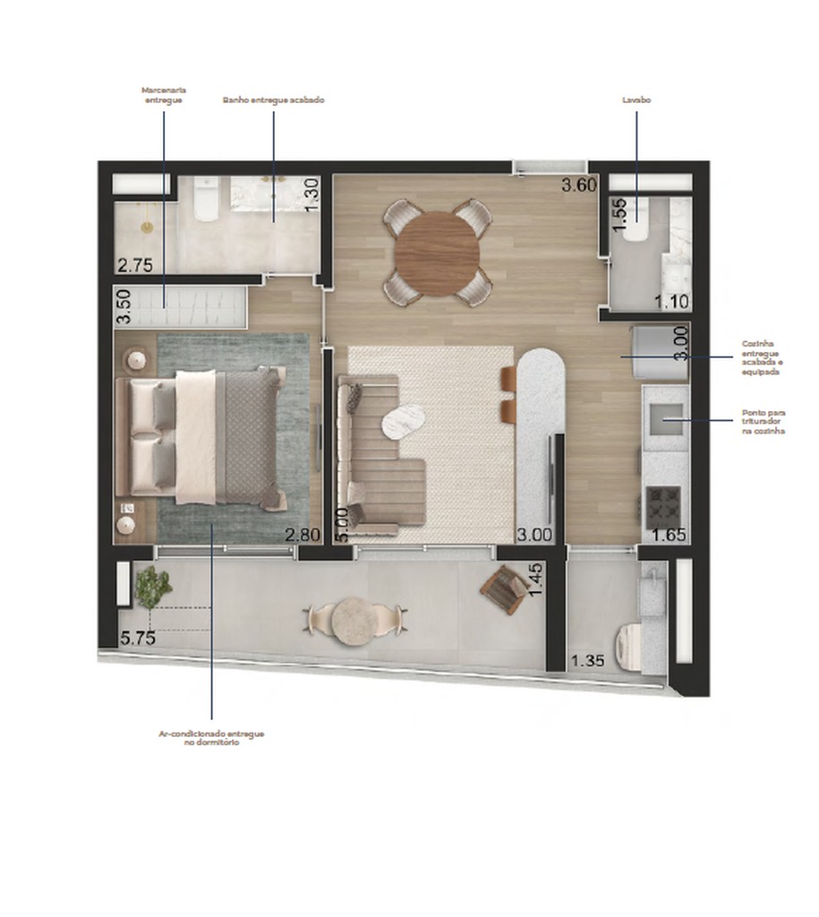 Apartamento à venda em Pinheiros, São Paulo-SP, 1 quarto, 1 suíte, 2 banheiros, 1 vaga, 55m² - Condomínio Aero Design by Pininfarina