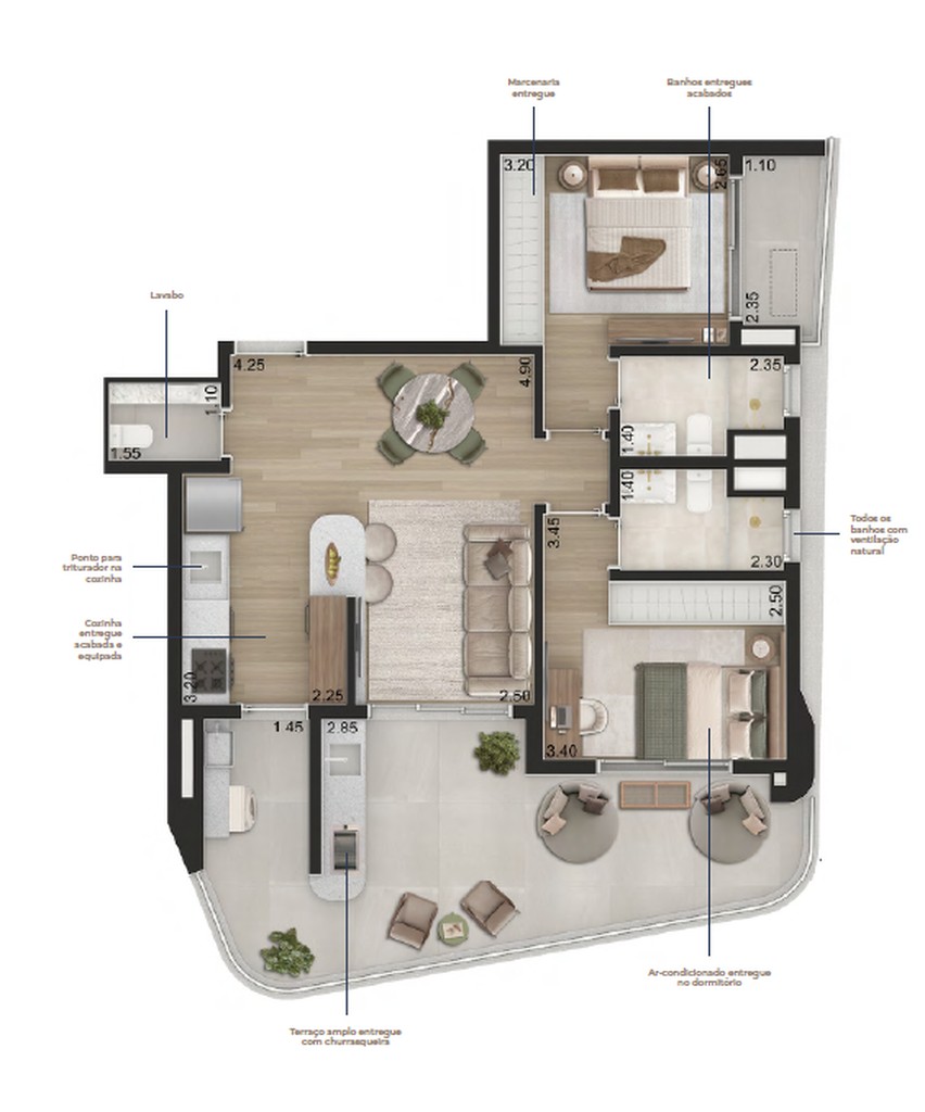 Apartamento à venda em Pinheiros, São Paulo-SP, 1 quarto, 1 suíte, 2 banheiros, 1 vaga, 55m² - Condomínio Aero Design by Pininfarina