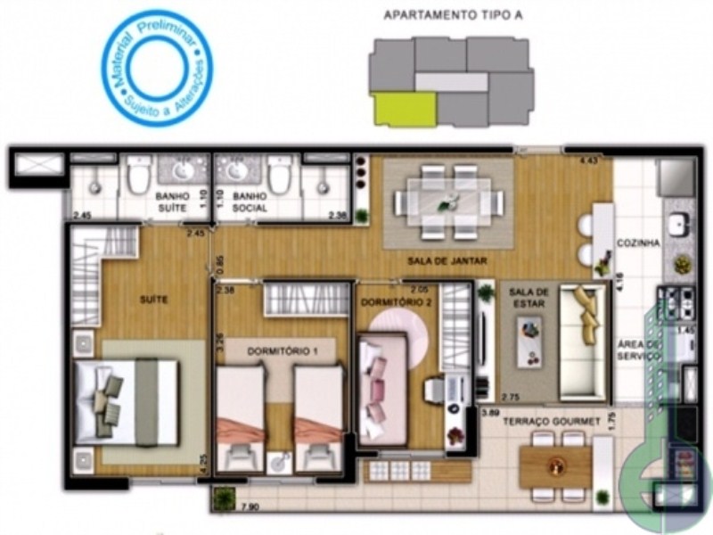 Apartamento, 2 quartos, 76 m² - Foto 3