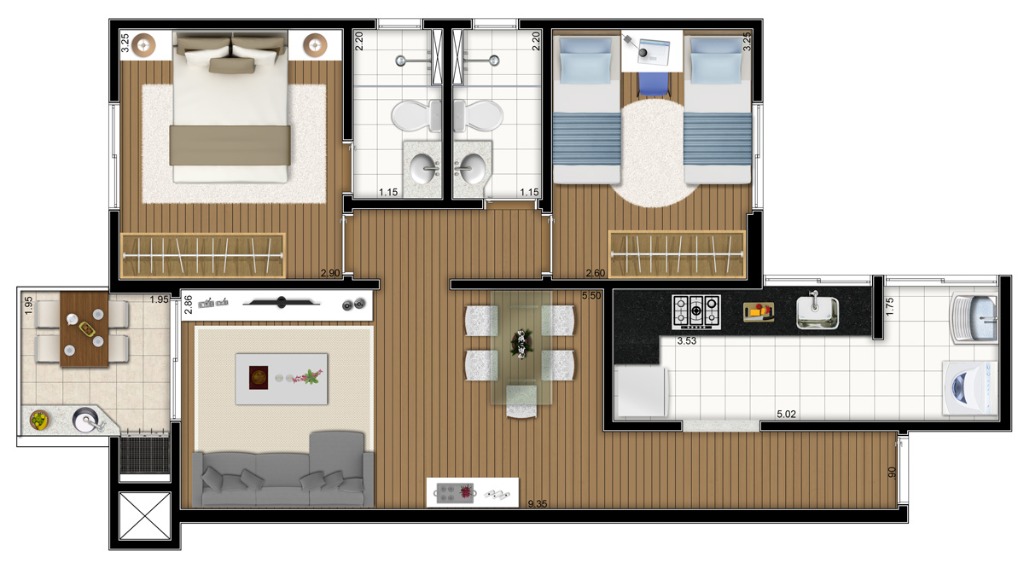 Apartamento, 2 quartos, 64 m² - Foto 3