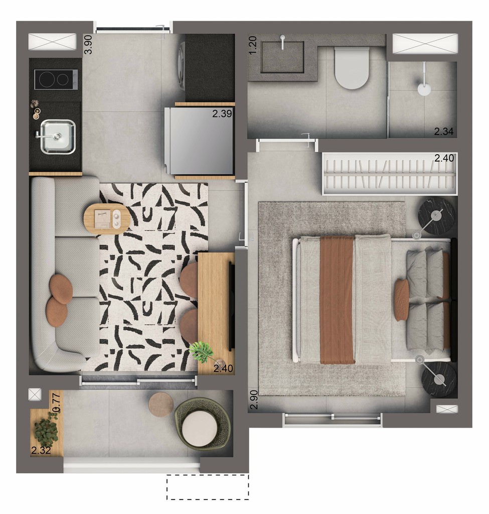 Apartamento, 1 quarto, 24 m² - Foto 16