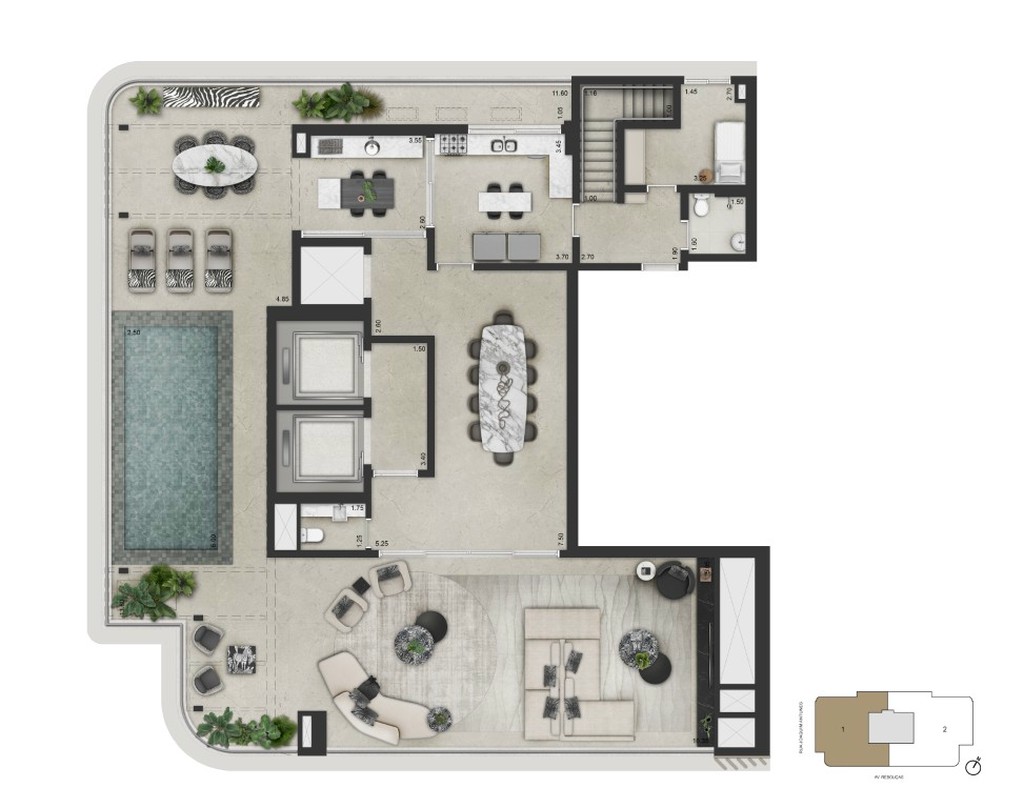 Apartamento de luxo no Condomínio Capri Lifestyle em Pinheiros-SP: 4 quartos, 4 suítes, 5 banheiros, 3 vagas, 246,80 m².